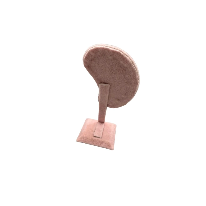 Yerli Üretim Süet Kumaş Pembe Renk Ayaklı Küpe Sergileme Dekoru