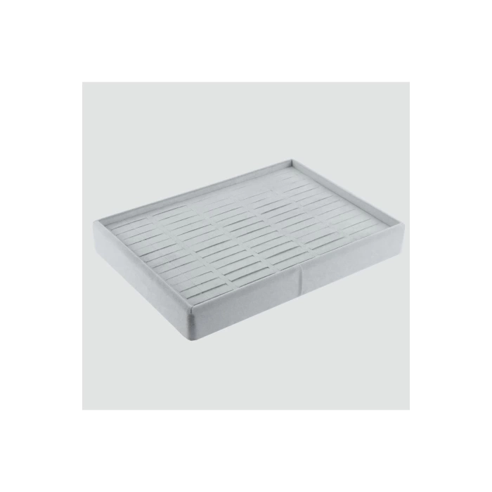 Yerli Üretim Süet Kumaş Gri Renk 34/24 Cm Batırmalı Çekmeçe Içi Bileklik Kelepçe Tablası