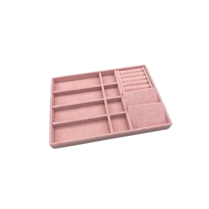 Yeni Süet Pembe Çekmece Içi Takı Düzenleyici Kutu