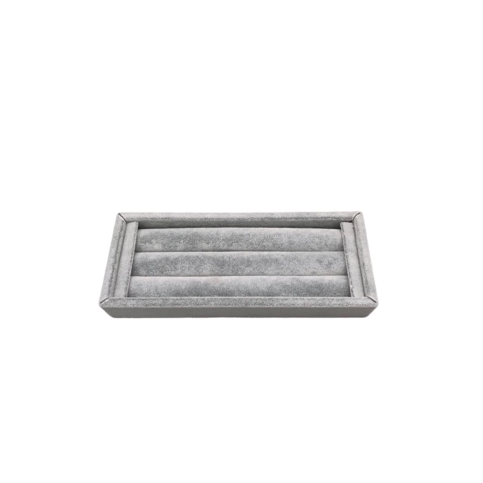 Yerli Üretim Ufak Boy Süet Kumaş Gri Renk 18 / 7 Cm Rulo Çekmece Içi Yüzük Standı