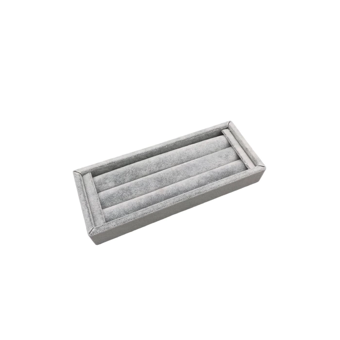 Yerli Üretim Ufak Boy Süet Kumaş Gri Renk 18 / 7 Cm Rulo Çekmece Içi Yüzük Standı