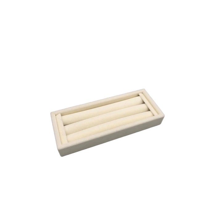 Yerli Üretim Ufak Boy Süet Kumaş Krem Renk 18 / 7 Cm Rulo Çekmece Içi Yüzük Standı
