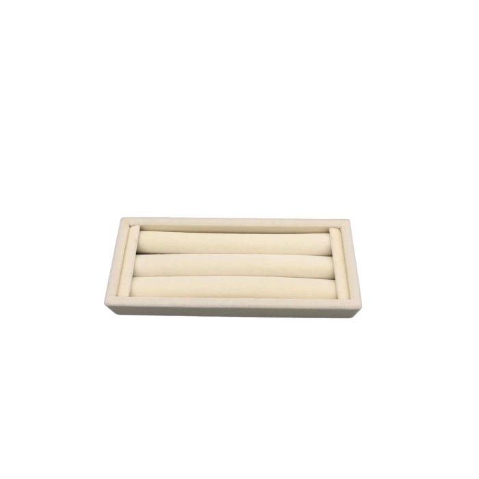 Yerli Üretim Ufak Boy Süet Kumaş Krem Renk 18 / 7 Cm Rulo Çekmece Içi Yüzük Standı