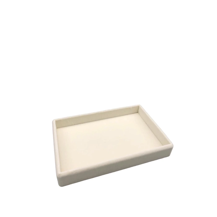 Yerli Üretim Küçük Boy Süet Kumaş Krem Renk 22/14 Cm Servis Tablası