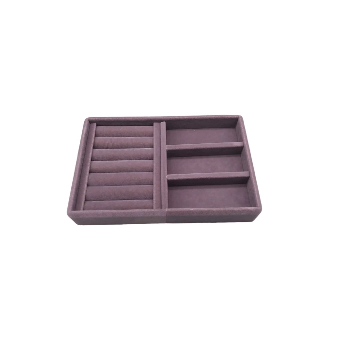 Süet Kumaş Lila Renk 22 cm 14 cm Çekmece İçi Takı Standı