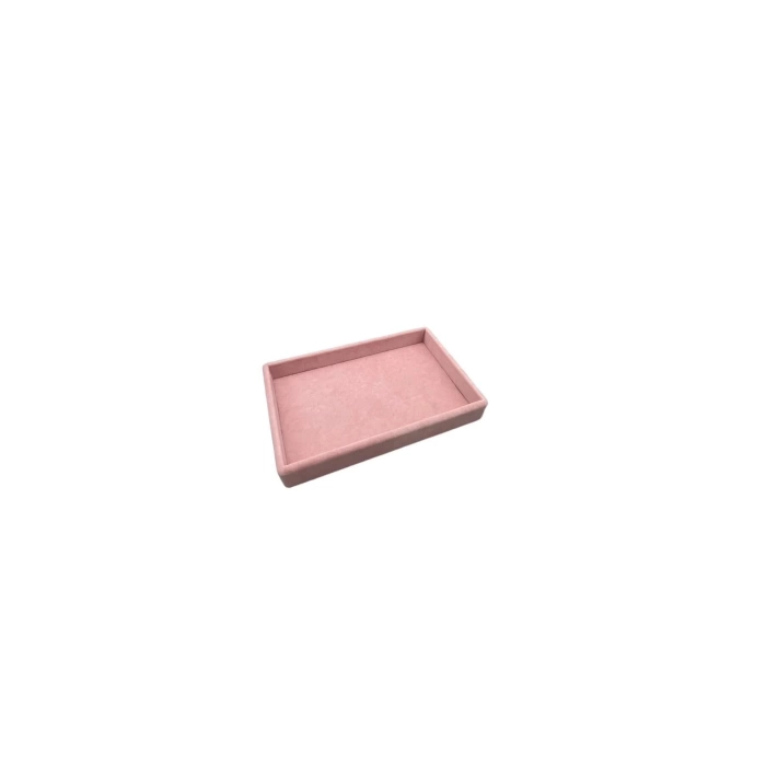Yerli Üretim Küçük Boy Süet Kumaş Pembe Renk 22/14 cm Servis Tablası