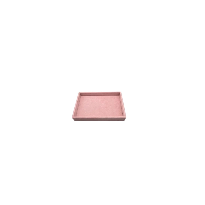 Yerli Üretim Küçük Boy Süet Kumaş Pembe Renk 22/14 cm Servis Tablası