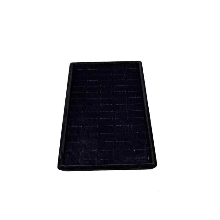 Yerli Üretim Küçük Boy Süet Kumaş Siyah Renk 22/14 cm Batırmalı Yüzük Küpe Tablası