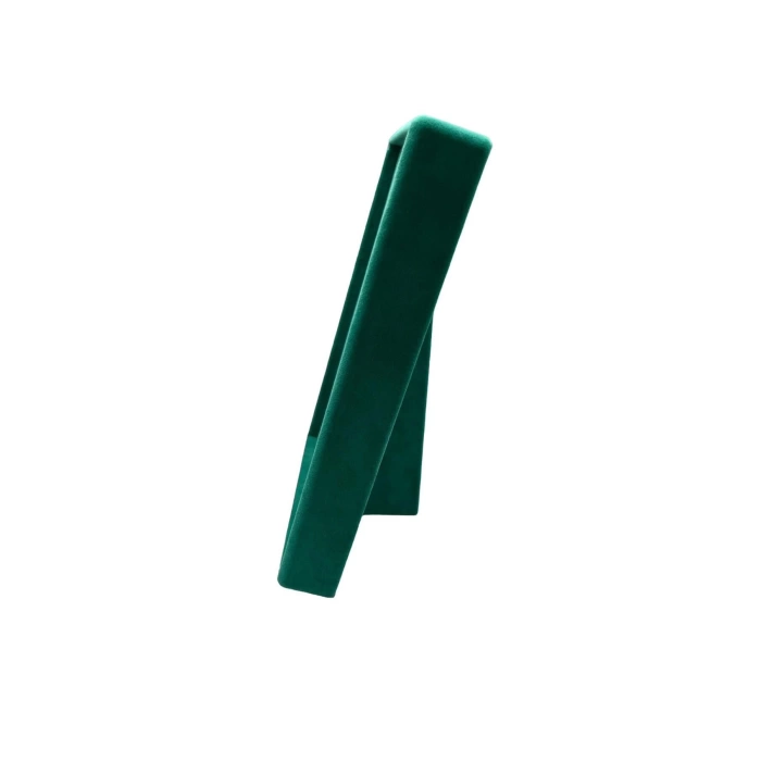 Küçük Boy Süet Kumaş Yeşil Renk 24/17,5 Cm Ayaklı Batırmalı Yüzük Küpe Tablası