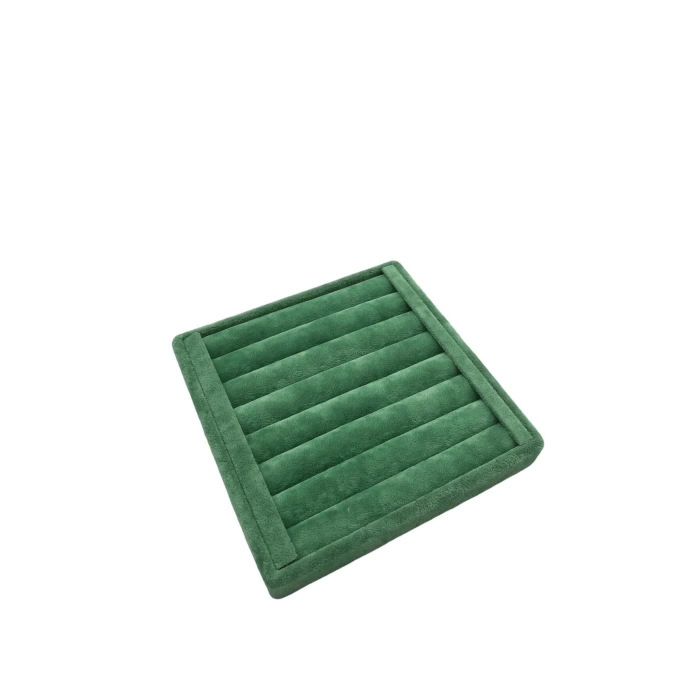 Yerli Üretim Süet Kumaş Yeşil Renk 15 cm / 15 cm Yüzük Sergileme Standı