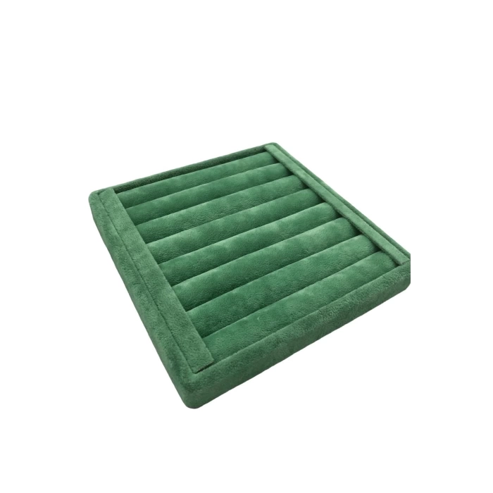 Yerli Üretim Süet Kumaş Yeşil Renk 15 cm / 15 cm Yüzük Sergileme Standı