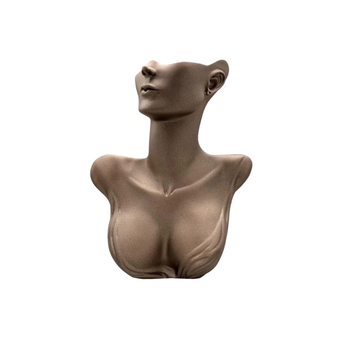 Yerli Üretim Polyester Malzeme Kahve Renk 33 / 26 cm Takı Sergileme Mankeni