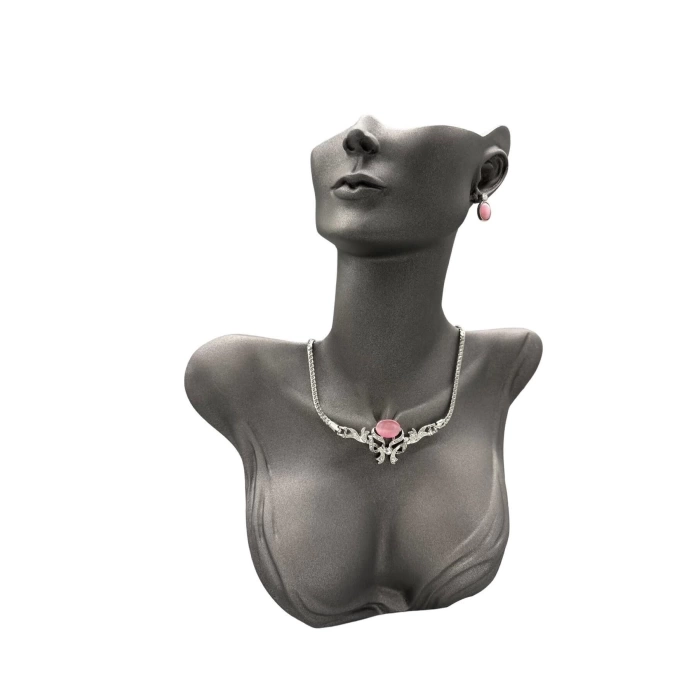 Yerli Üretim Polyester Malzeme Gri Renk 33.5 / 26 cm Takı Sergileme Mankeni