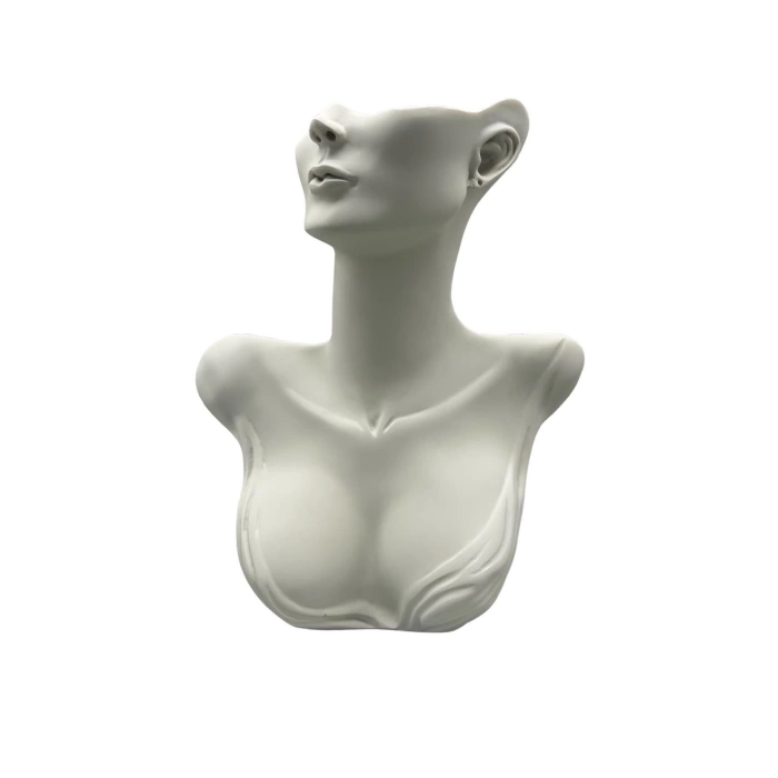 Yerli Üretim Polyester Malzeme Beyaz Renk 33 / 26 cm Takı Sergileme Mankeni