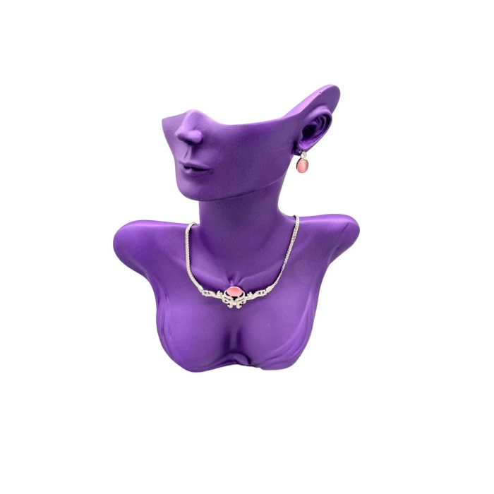 Yerli Üretim Polyester Malzeme Mor Renk 33 / 26 cm Takı Sergileme Mankeni
