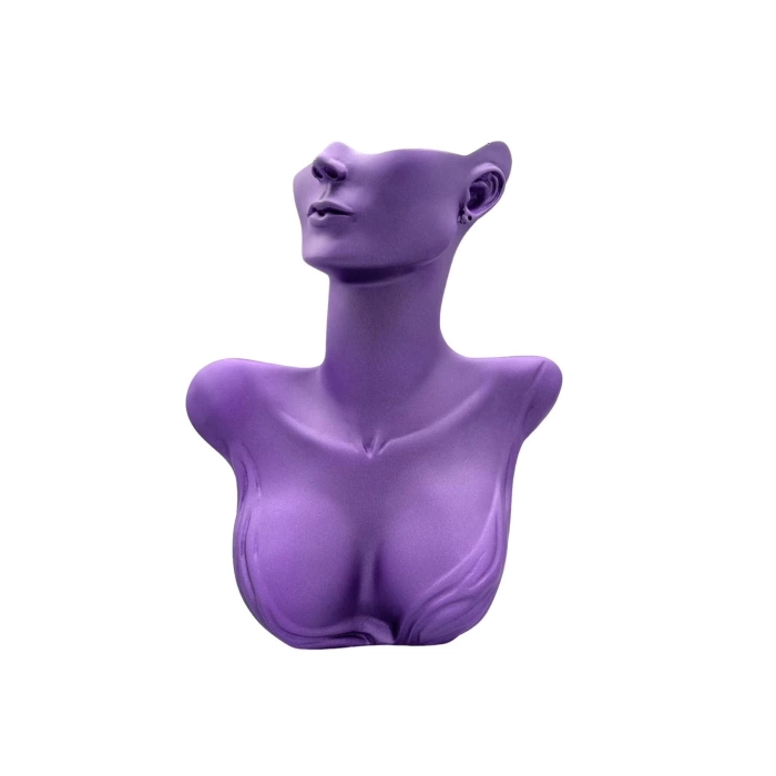 Yerli Üretim Polyester Malzeme Mor Renk 33 / 26 cm Takı Sergileme Mankeni