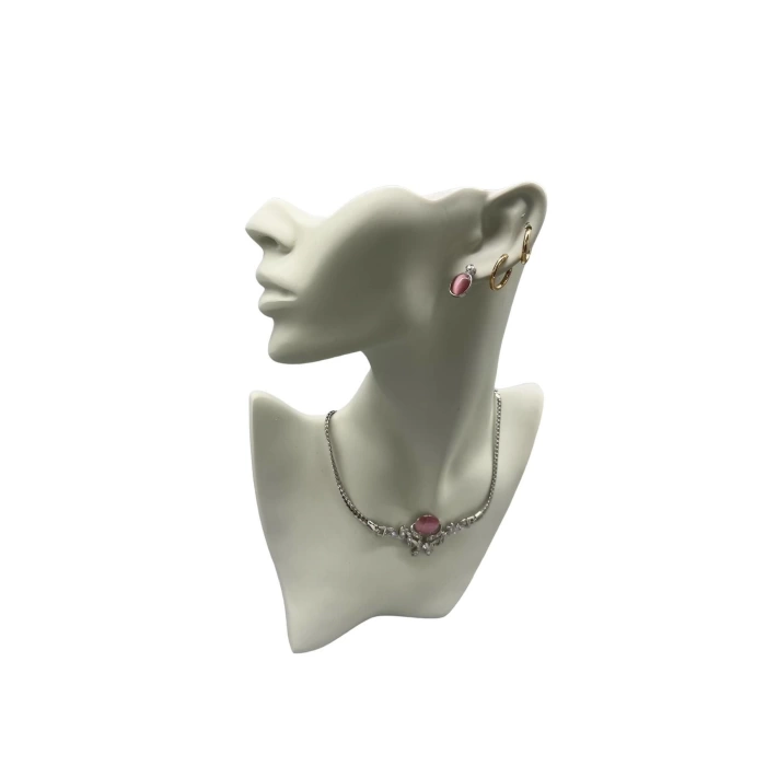 Yerli Üretim Polyester Malzeme Beyaz Renk 28 / 18 cm Takı Sergileme Mankeni
