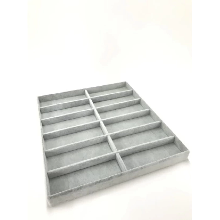 Yeni Yerli Büyük Süet Siyah Bölmeli Gözlük Stand Kutusu