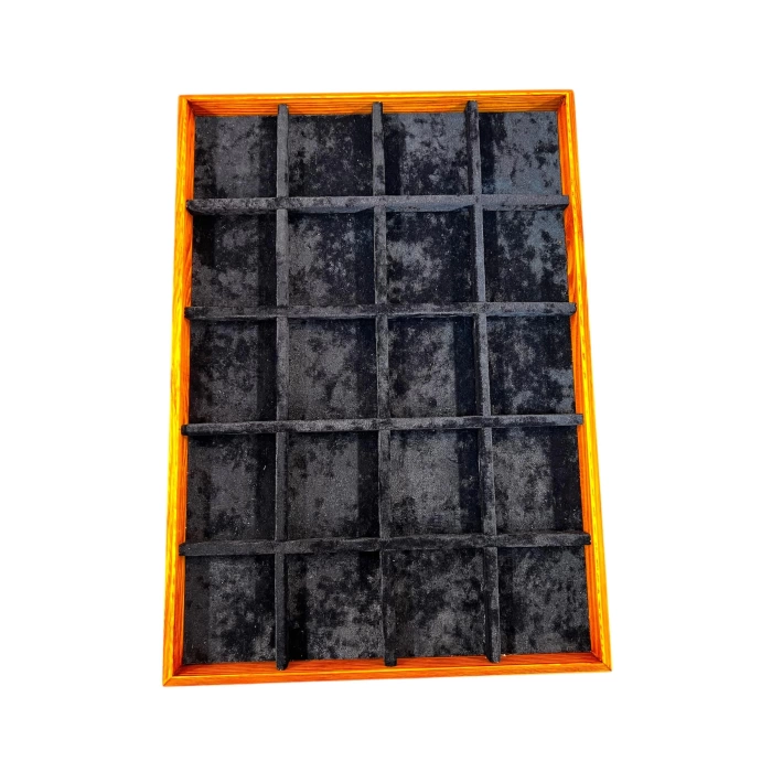Ahşap El Boyama Çift Renk Bölmeli Tabla 24x34