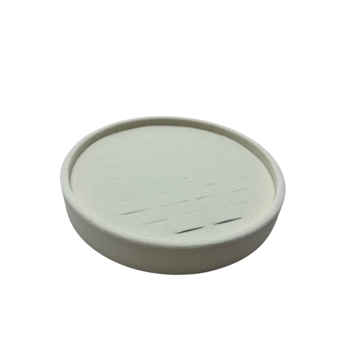Silindir Model Süet Kumaş Krem Renk 20/20 cm Batırmalı Yüzük Tablası