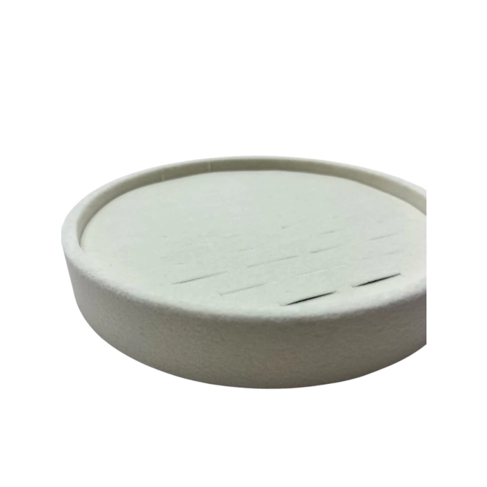 Silindir Model Süet Kumaş Krem Renk 20/20 cm Batırmalı Yüzük Tablası