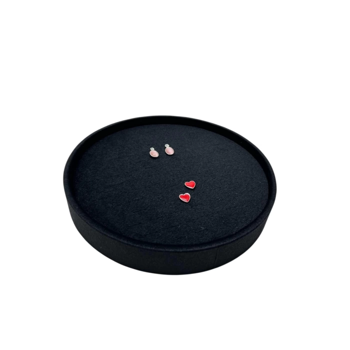 Silindir Model Süet Kumaş Gri Renk 20/20 cm Batırmalı Küpe-Piercing Tablası