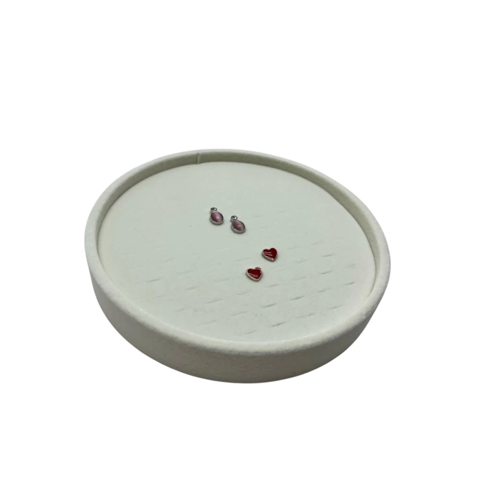 Silindir Model Süet Kumaş Gri Renk 20/20 cm Batırmalı Küpe-Piercing Tablası