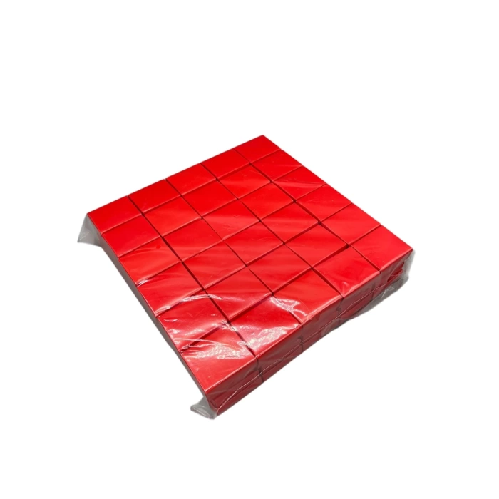 Karton Süngerli Kırmızı Renk 5/4 cm 60 Adet Yüzük Takı Kutusu