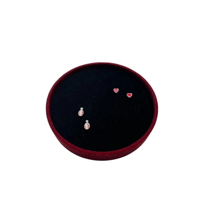 Silindir Model Süet Kumaş 20/20 cm Batırmalı Küpe-Piercing Tablası