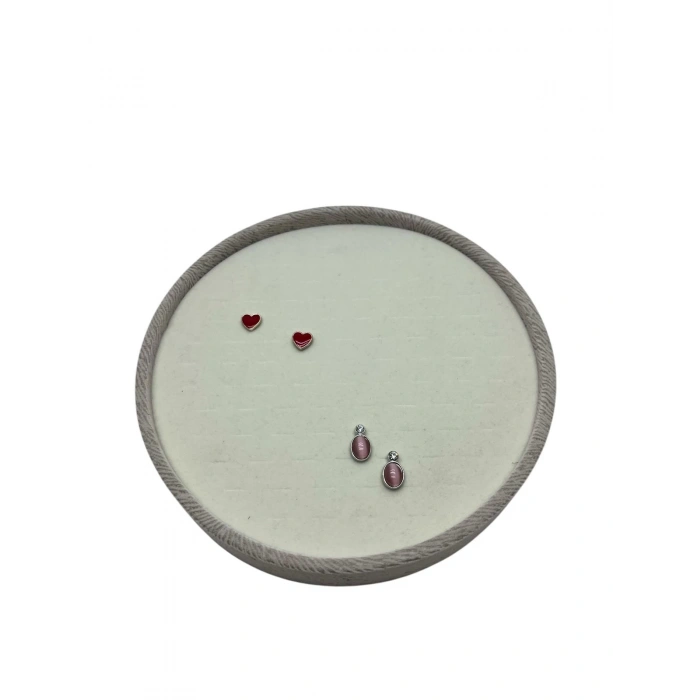 Silindir Model Süet Kumaş 20/20 cm Batırmalı Küpe-Piercing Tablası