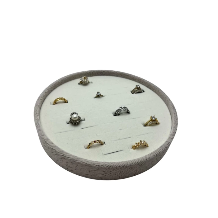 Silindir Model Süet Kumaş 20/20 cm Batırmalı Yüzük Tablası
