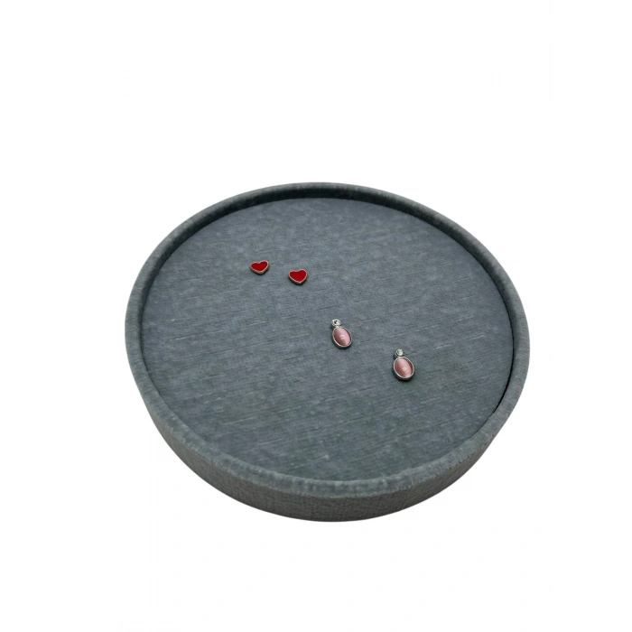 Silindir Model Süet Kumaş 20/20 cm Batırmalı Küpe-Piercing Tablası
