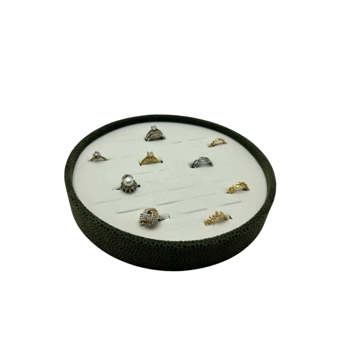 Silindir Model Süet Kumaş 20/20 cm Batırmalı Yüzük Tablası