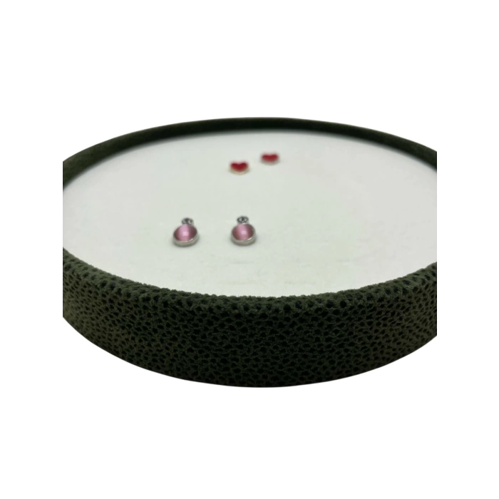 Silindir Model Süet Kumaş 20/20 cm Batırmalı Küpe-Piercing Tablası