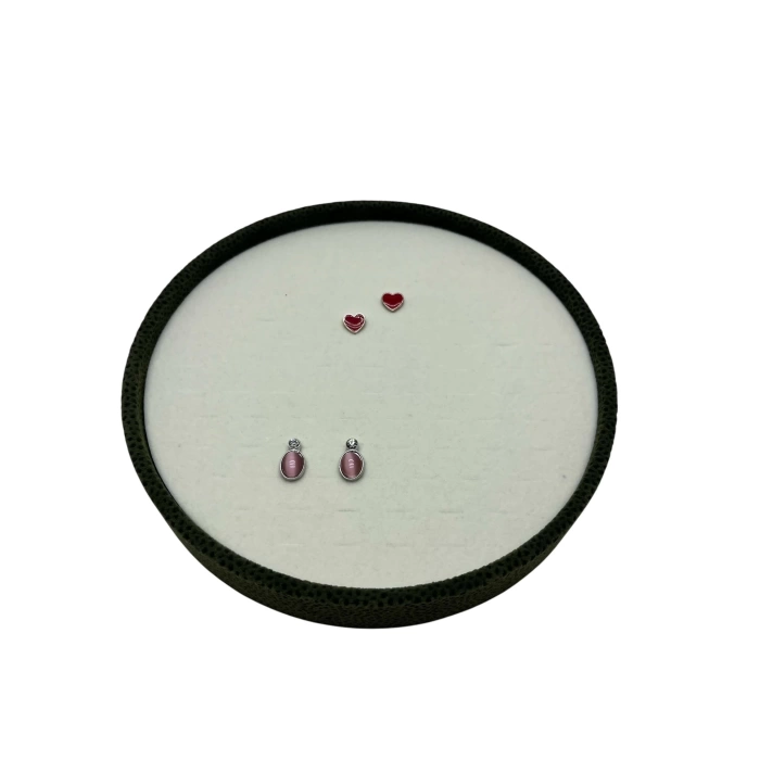 Silindir Model Süet Kumaş 20/20 cm Batırmalı Küpe-Piercing Tablası