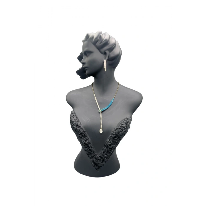 Polyester Malzeme Siyah Renk 50 / 28 cm Takı Sergileme Mankeni