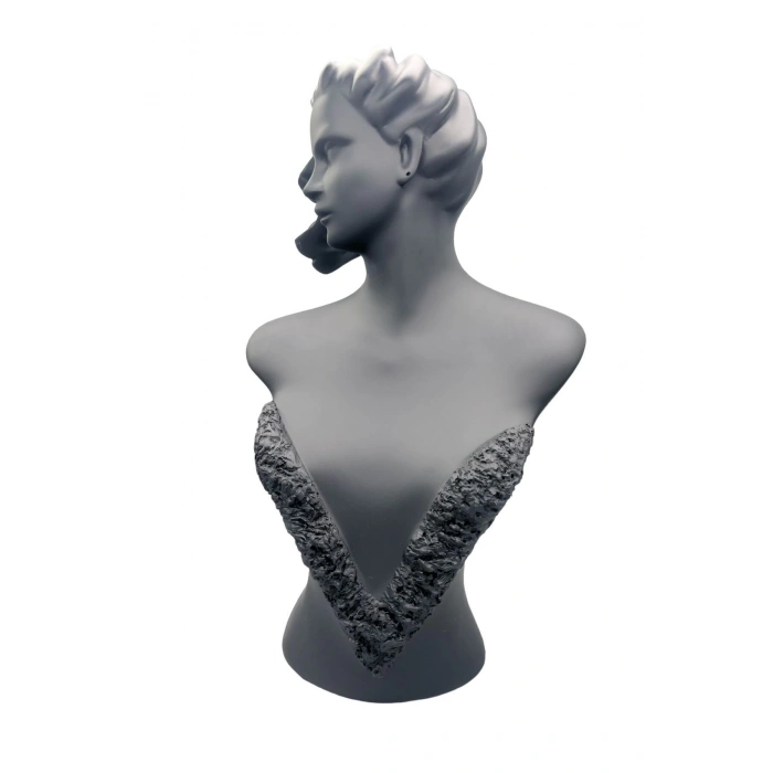 Polyester Malzeme Siyah Renk 50 / 28 cm Takı Sergileme Mankeni