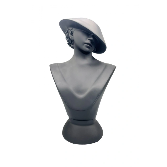 Polyester Malzeme Siyah Renk 45 / 28 cm Takı Sergileme Mankeni