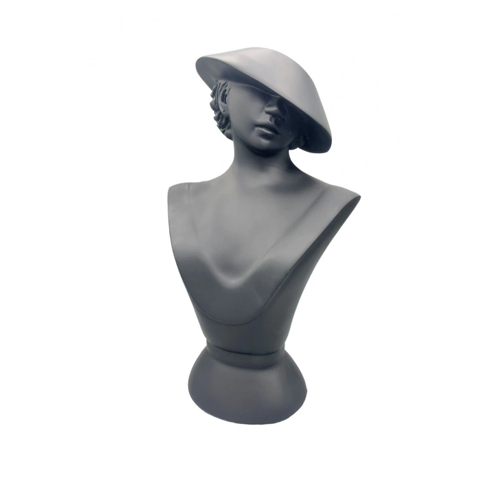 Polyester Malzeme Siyah Renk 45 / 28 cm Takı Sergileme Mankeni