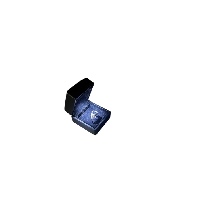 Flok Siyah Renk 5x5 cm Işıklı Tırnaklı Yüzük Kutusu