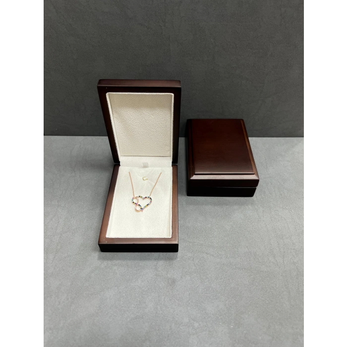 Ahşap Kahve Renk 8x11 Cm Kolye Kutusu