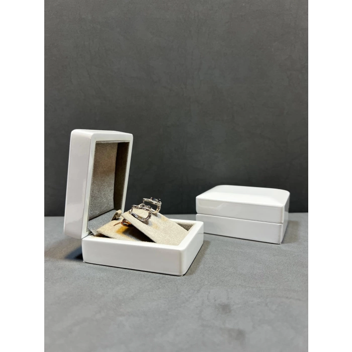 Ahşap Beyaz Renk 6x8 Kolye/Küpe Kutusu