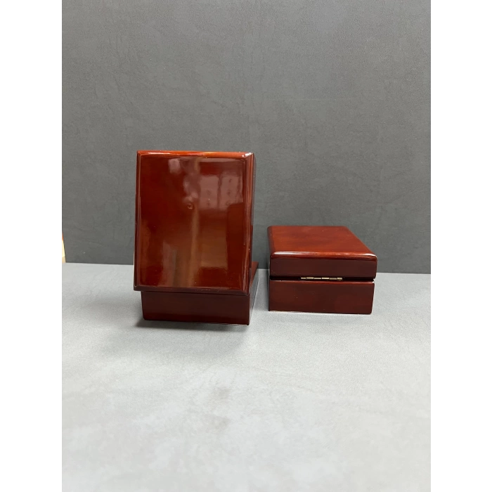 Ahşap Kahve Renk 7x9 Cm Kolye/küpe Kutusu