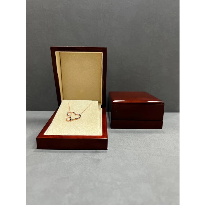 Ahşap Kahve Renk 7x9 Cm Kolye/küpe Kutusu