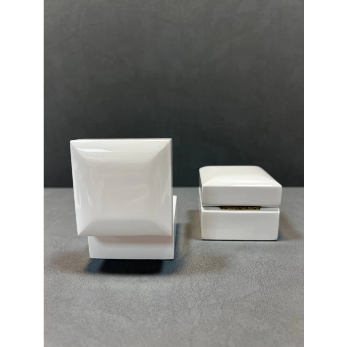 Ahşap Beyaz Renk 5x5 Cm Küpe Kutusu