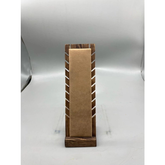 Ahşap El Boyaması Çift Renk 24x8 Cm Çoklu Bileklik Standı