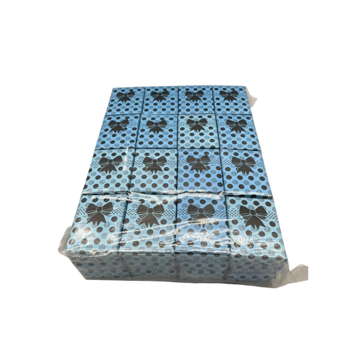 Karton Süngerli Mavi Renk 8/6 cm 48 Adet Üçlü Set Takı Kutusu