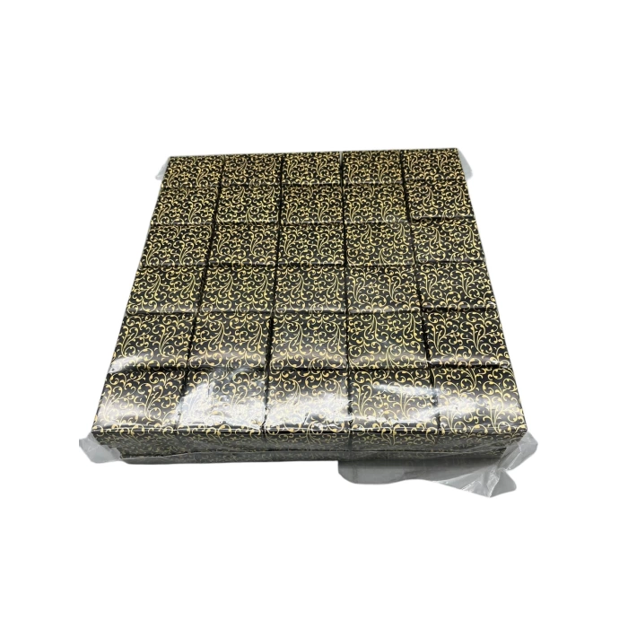 Karton Süngerli Kırcıllı Siyah 5/4 cm 60 Adet Yüzük Takı Kutusu