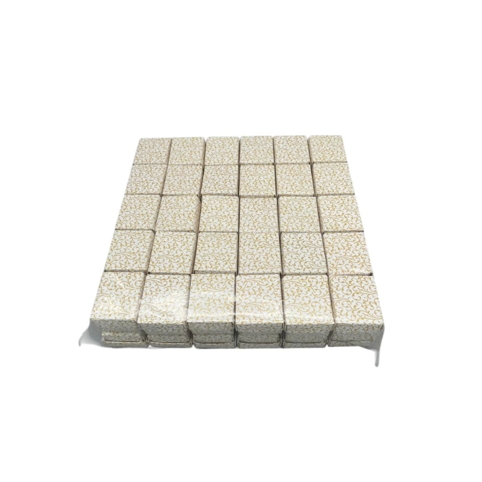 Karton Süngerli Kırcıllı Beyaz 5/4 cm 60 Adet Yüzük Takı Kutusu