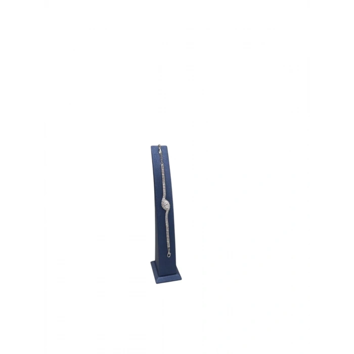 İmera Deri Kumaş Lacivert Renk 22x5 Cm  Dik Bileklik/Kolye Standı